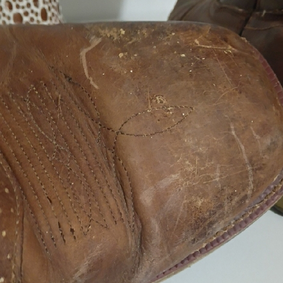 HH Double H Brown Leather Cowboy Boots Western Boots Size 14D - Picture 9 of 15